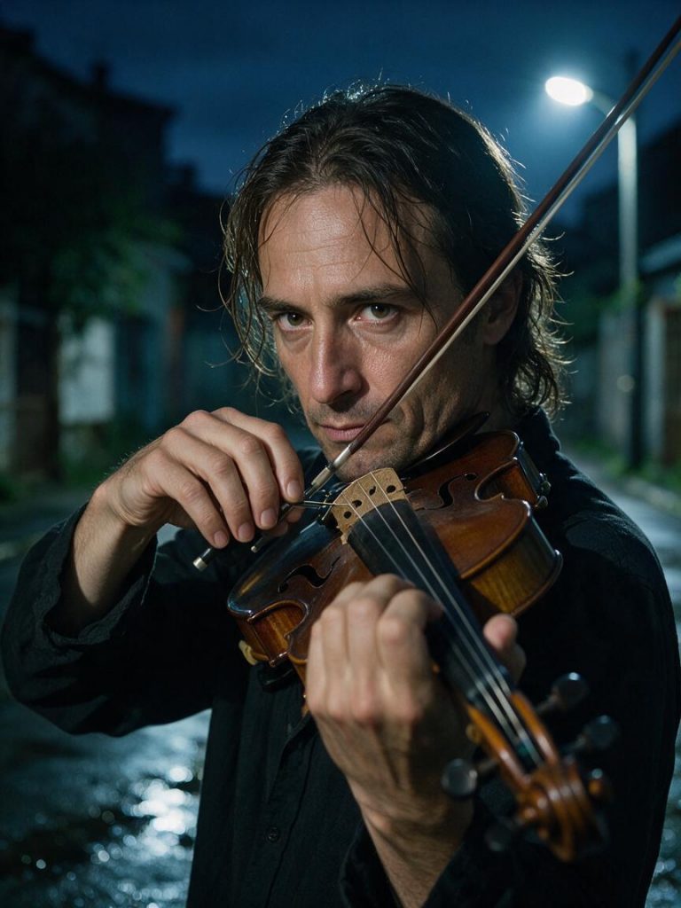 Seedream 5.0 Pro: Rainlit Violin Portrait