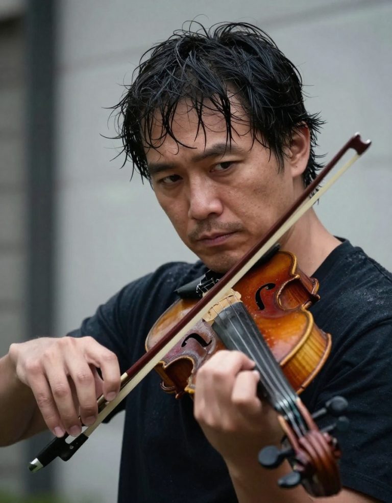 P-Image: Rainlit Violin Portrait
