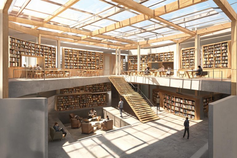 Seedream 5.0 Lite: Courtyard Library Cutaway