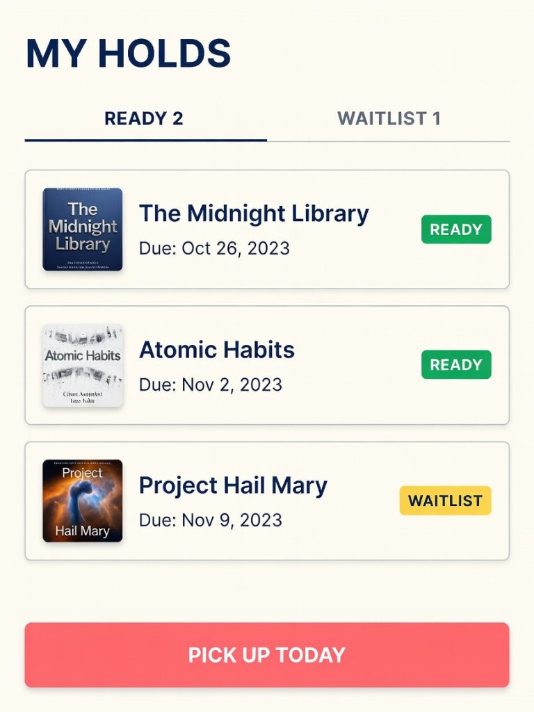 Grok Imagine Image: Library Hold App