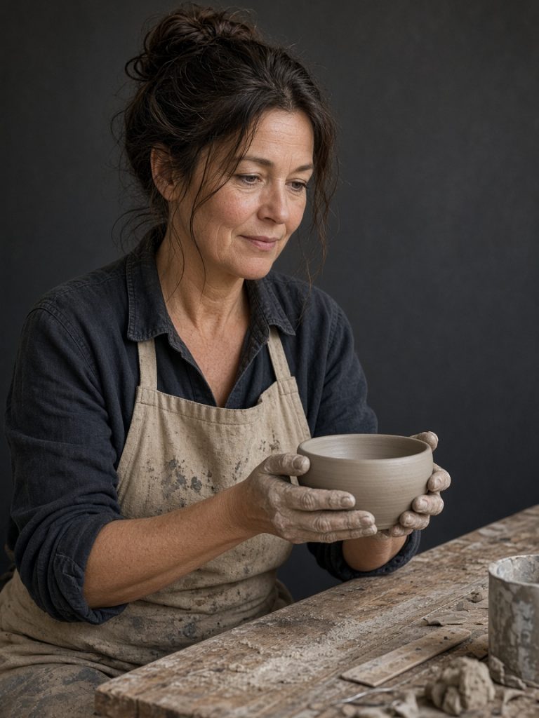 Grok Imagine Image V2: Ceramic Studio Hand Study