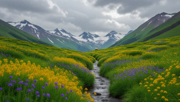 HiDream I1 Dev: Alpine Wildflower Valley