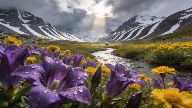 Seedream 4.5: Alpine Wildflower Valley