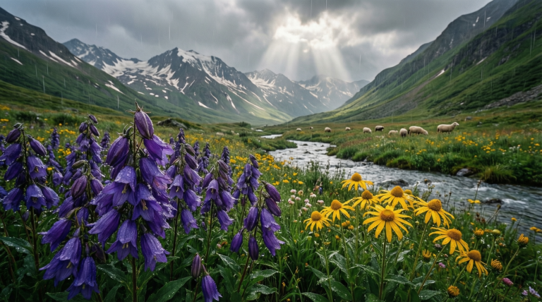 Qwen Image Max Uncensored: Alpine Wildflower Valley