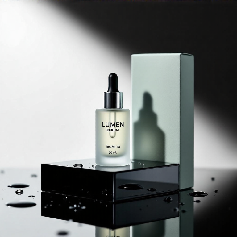 HiDream I1 Full: Lumen Serum Packshot