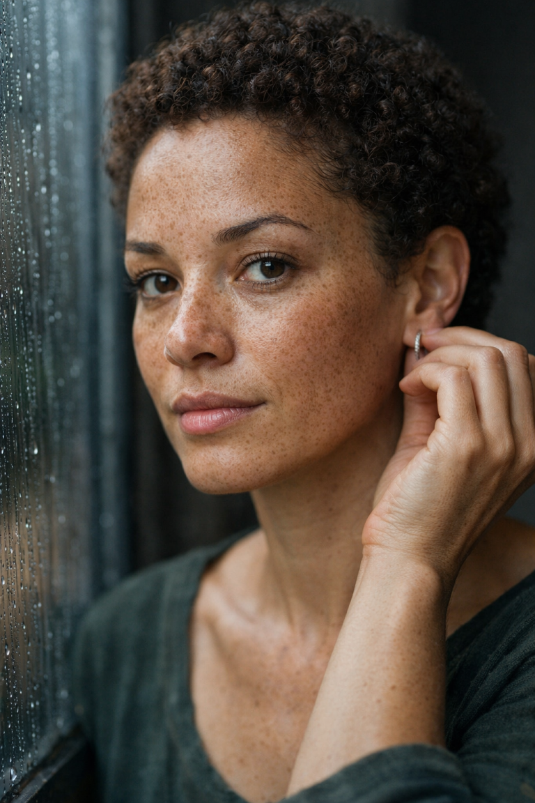 GPT Image 1.5: Freckled Window Portrait