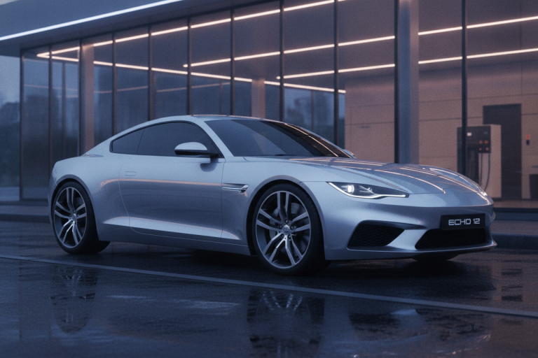 Nano Banana: Rainy Silver Coupe