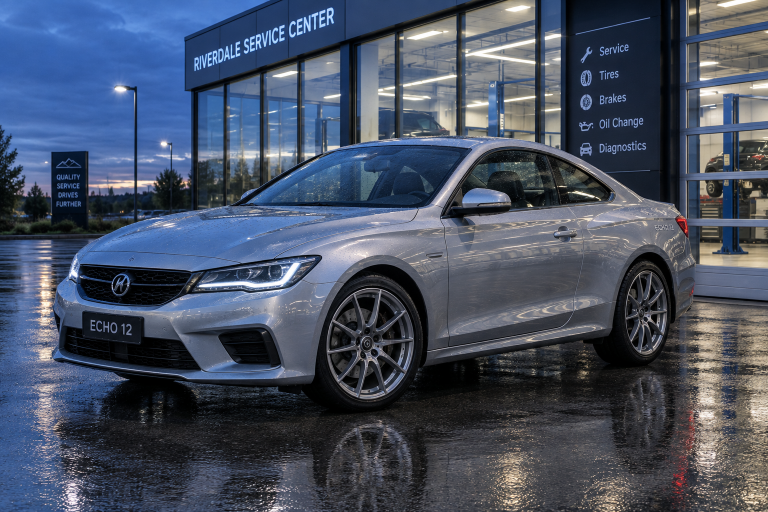 GPT Image 2.5 Flare: Rainy Silver Coupe
