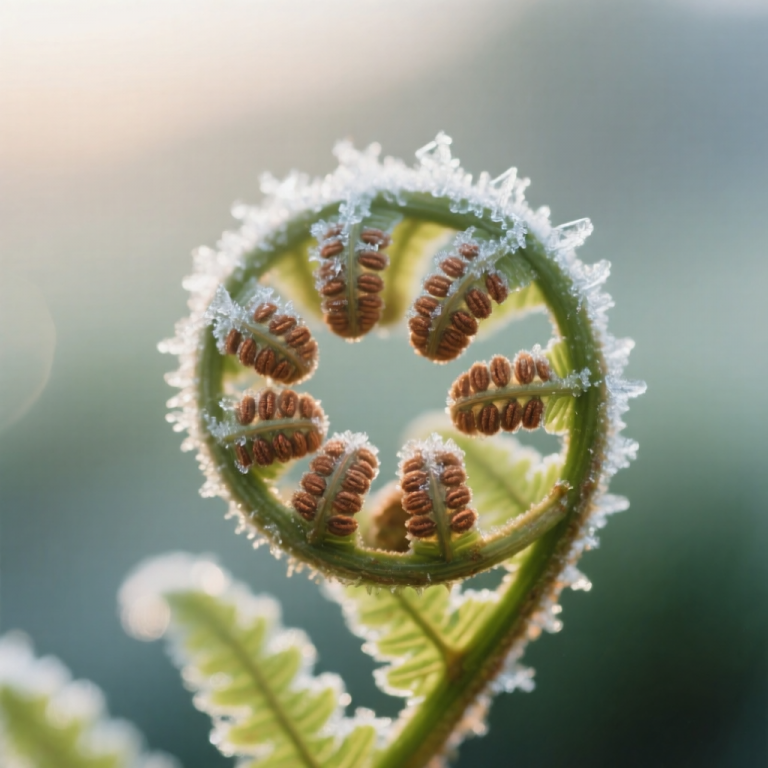Qwen Image: Frosted Fern Spores