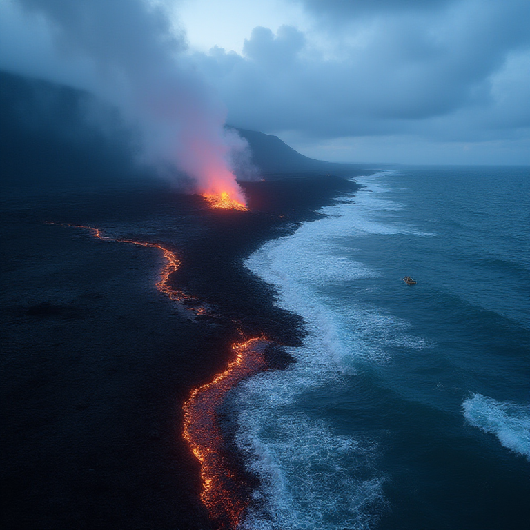 Hunyuan FLUX SRPO: Erupting Volcano Coast