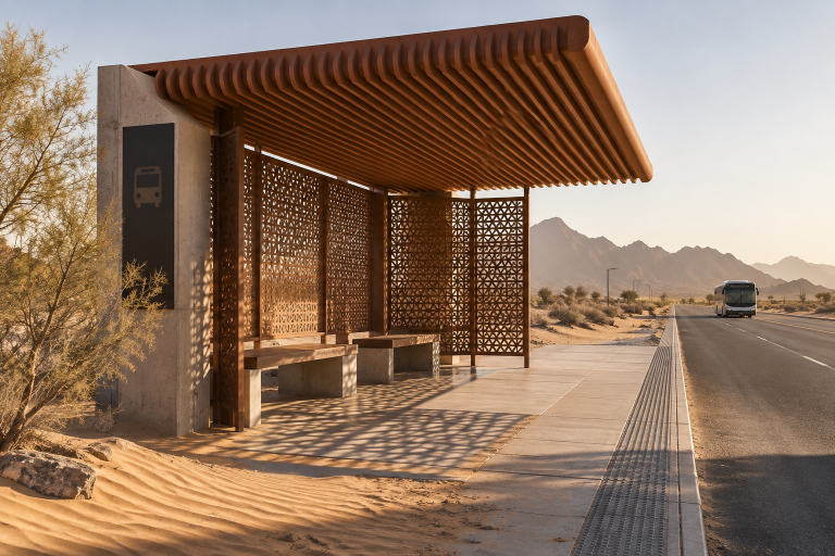 GPT Image 2.5 Sunburst: Desert Transit Pavilion