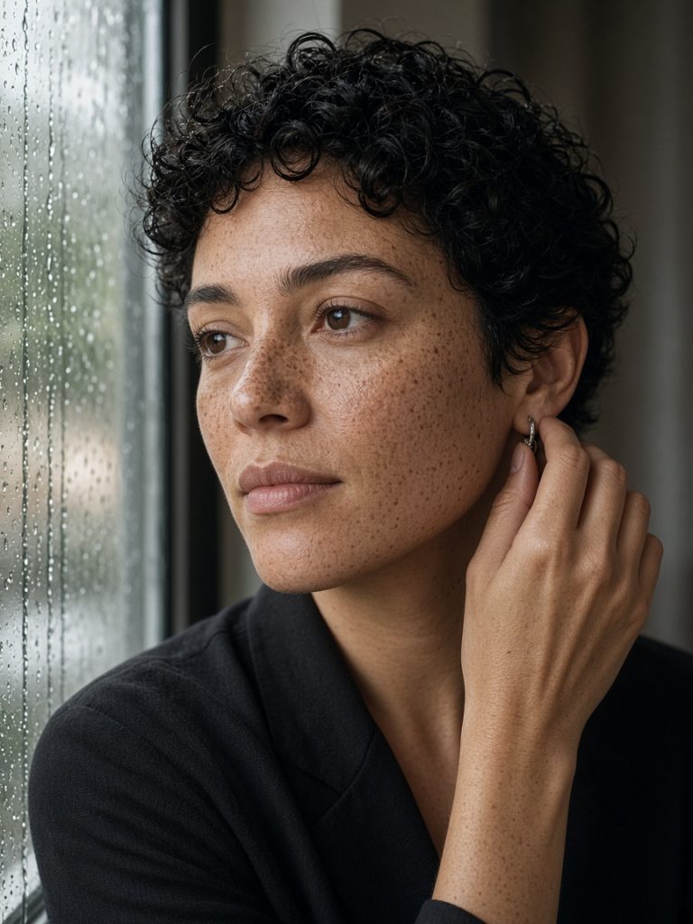 Grok Imagine Image V2: Freckled Window Portrait