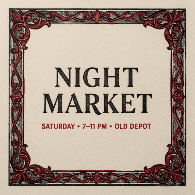 FLUX.2 Dev Turbo: Night Market Letterpress