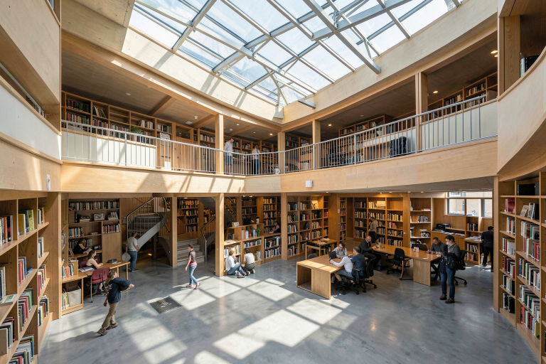 FLUX.2 Klein 4B: Courtyard Library Cutaway