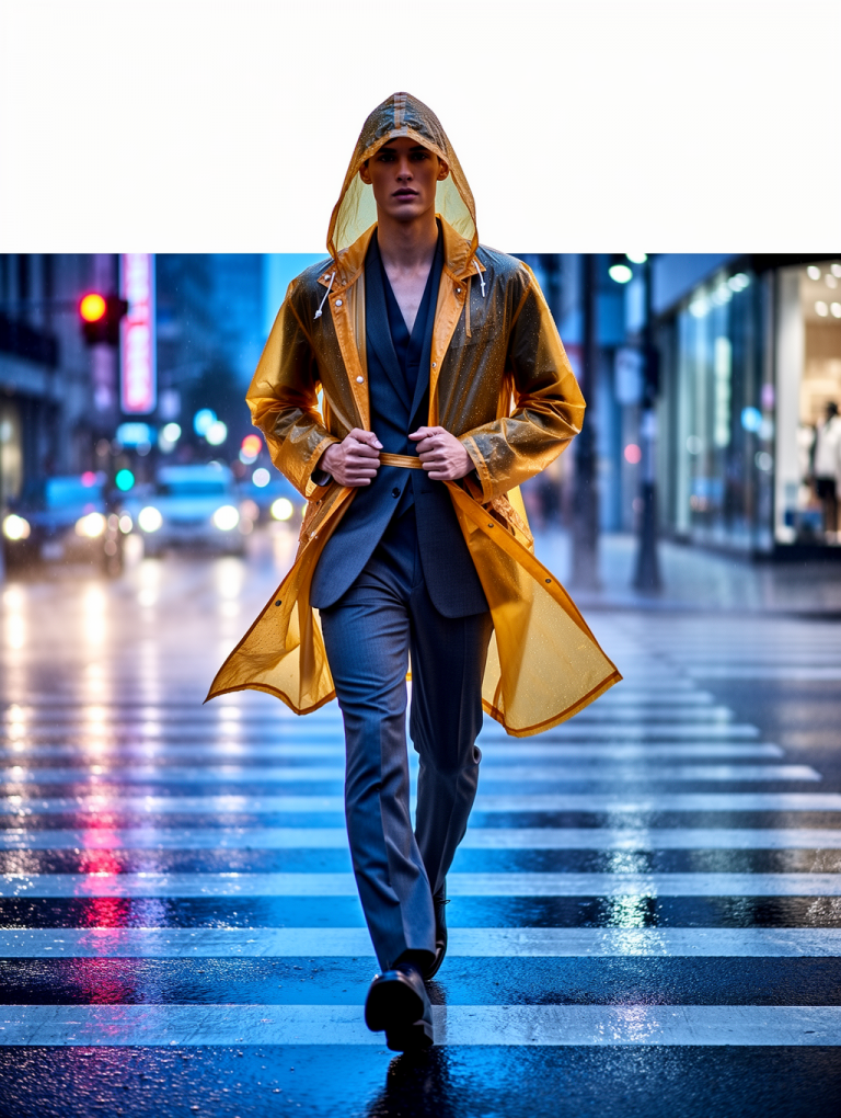 FLUX.2 Flex: Raincoat Street Editorial