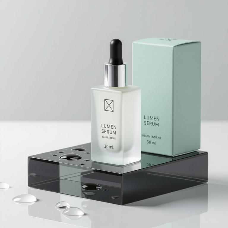 HiDream I1 Fast: Lumen Serum Packshot