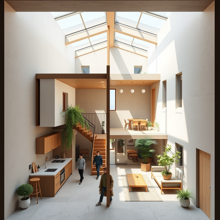 FLUX.1 Schnell: Terraced Atrium House