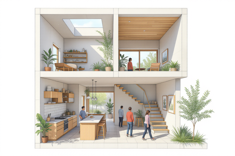 HiDream I1 Fast: Terraced Atrium House