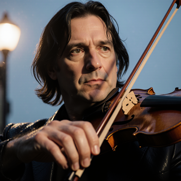 FLUX.1 Krea Dev: Rainlit Violin Portrait