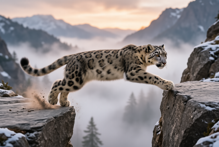 SenseNova U1 8B: Snow Leopard Leap