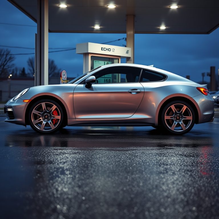 FLUX.1 Schnell: Rainy Silver Coupe