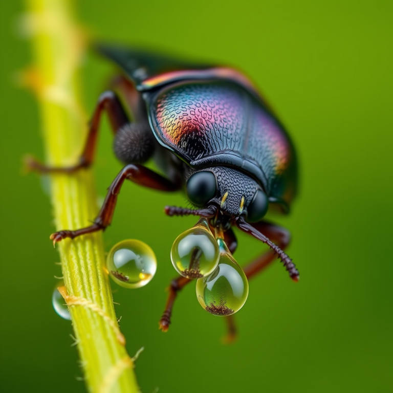 FLUX.1 Schnell: Dewdrop Beetle Facets