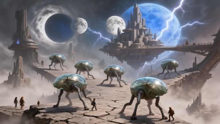 SenseNova U1 8B: Ringworld Storm Caravan