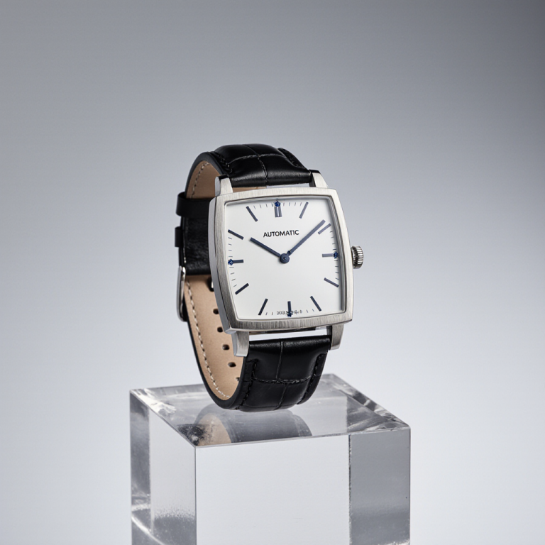 FLUX.1 Krea Dev: Chrome Watch Packshot