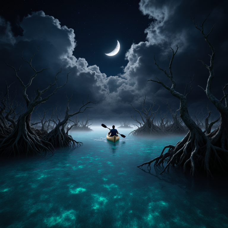 FLUX.1 Krea Dev: Bioluminescent Mangrove Lagoon