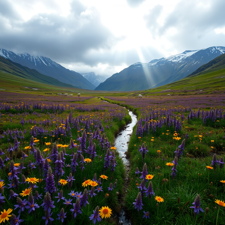 FLUX.1 Schnell: Alpine Wildflower Valley