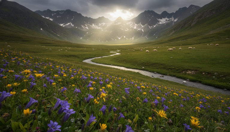 Nano Banana: Alpine Wildflower Valley