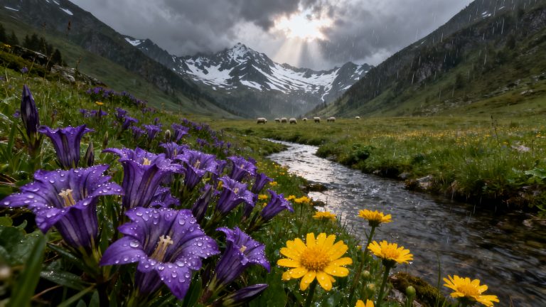 Seedream 4.0: Alpine Wildflower Valley