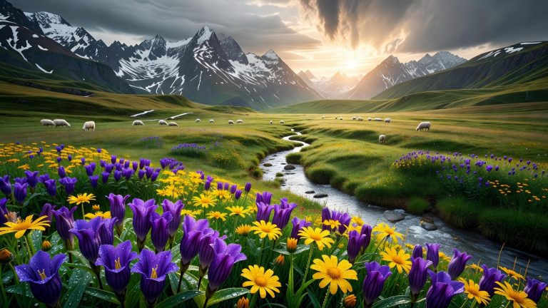 Grok Imagine Image: Alpine Wildflower Valley