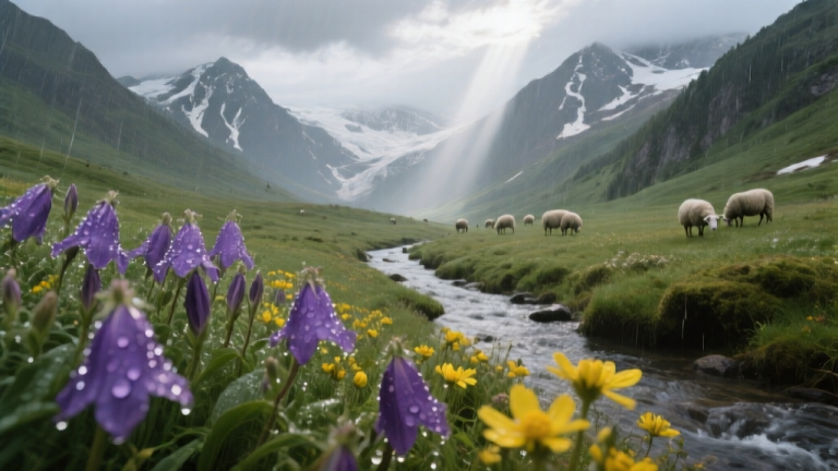 Qwen Image: Alpine Wildflower Valley