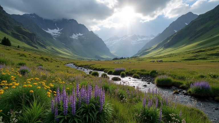 FLUX.1 Dev: Alpine Wildflower Valley