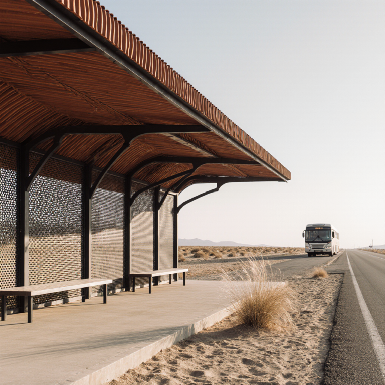 FLUX.1 Krea Dev: Desert Transit Pavilion