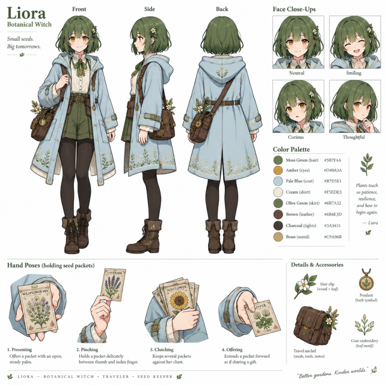 GPT Image 2.5 Flare: Botanical Witch Sheet