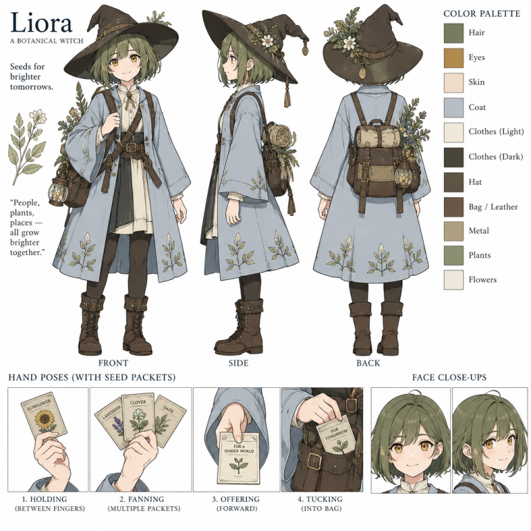 GPT Image 2.5 Sunburst: Botanical Witch Sheet