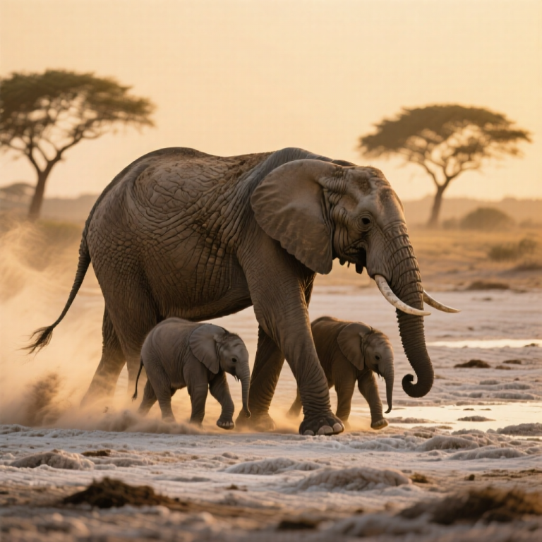 Qwen Image: Elephant Dust Crossing