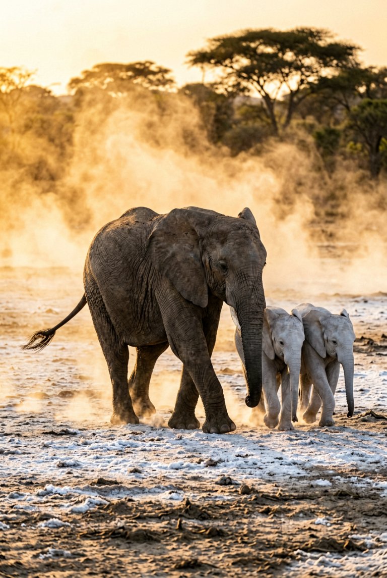 ERNIE Image Turbo: Elephant Dust Crossing