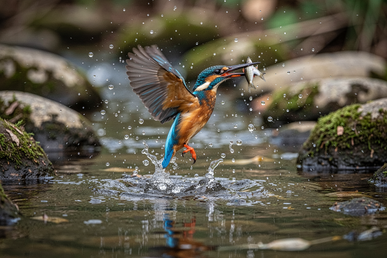 FLUX.2 Dev Turbo: Kingfisher River Dive
