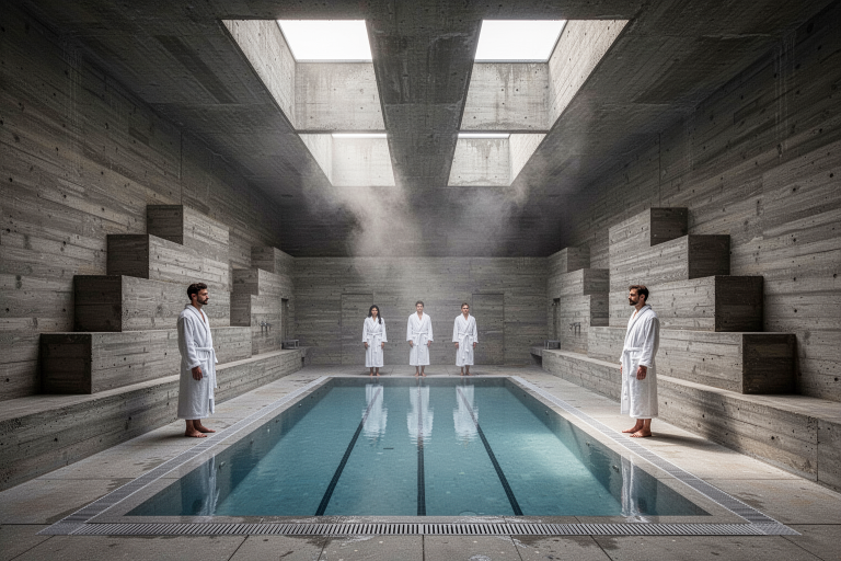 FLUX.2 Dev Turbo: Brutalist Bathhouse Interior