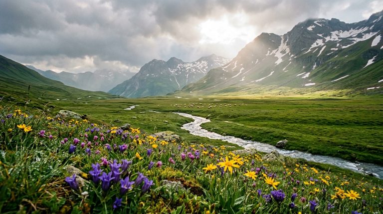 Nano Banana 2.1 Advanced: Alpine Wildflower Valley